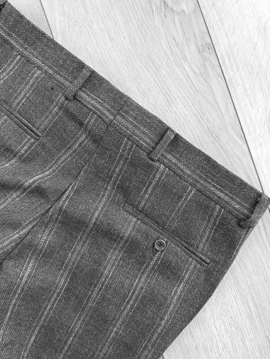 Pantaloni barbati eleganti gri B1551 I19-1 
